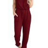 Jumpsuits for Women 2025 Spring Summer Casual Dressy Short Sleeve Romper Airport Vacation Travel Outfits