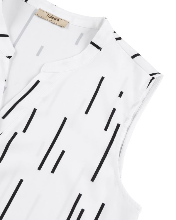 Women's Chiffon V Neck Sleeveless Blouse Tops Office Work Shirts