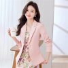 Women Clothes Button Coats Overwea Hot Black Pink Solid Slim Jacket