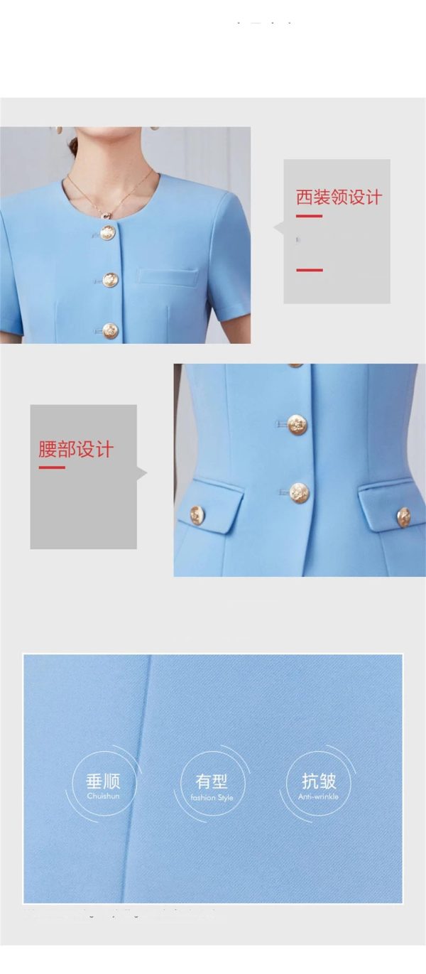 Women's Two-Piece Short-Sleeved Blazer Long Skirt Showing Elegant Temperament