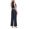 womens Contrast Waist Flare Trouser Pant