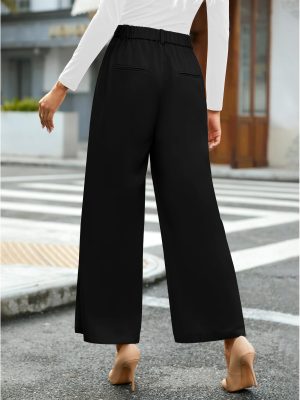 Wide Leg Pants for Women Work Business Casual High Waisted Dressy Pants Flowy Trousers Office