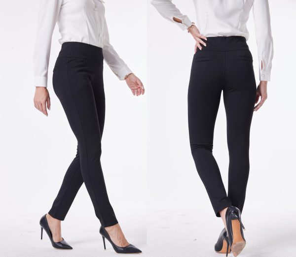 Women's Work Pants Comfy Stretch Skinny Leg Elastic High Waist Pull on Business Casual Dress Pants