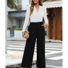 Wide Leg Pants for Women Work Business Casual High Waisted Dressy Pants Flowy Trousers Office