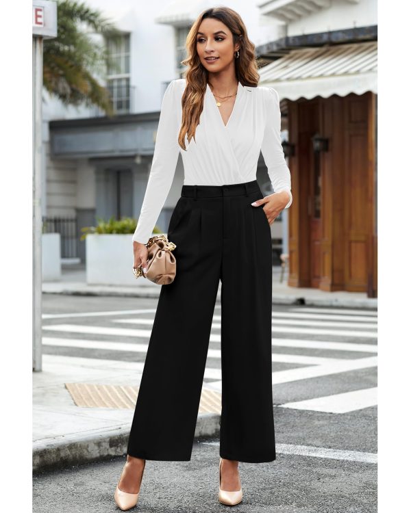 Wide Leg Pants for Women Work Business Casual High Waisted Dressy Pants Flowy Trousers Office