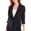 Women's Soft Stretchy Lightweight Cardigan Blazer One Button 3/4 Ruched Sleeve Business Casual Blazer Jackets
