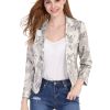 Women's Open Front Office Work Business Casual Lightweight Summer Crop Suit Blazer