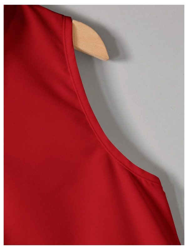 Women's Bow Back Blouse Collar Neck Button Down Vest Sleeveless Asymmetrical Split Blouse Top Tank