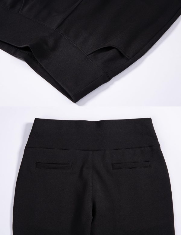 Women's Work Pants Comfy Stretch Skinny Leg Elastic High Waist Pull on Business Casual Dress Pants