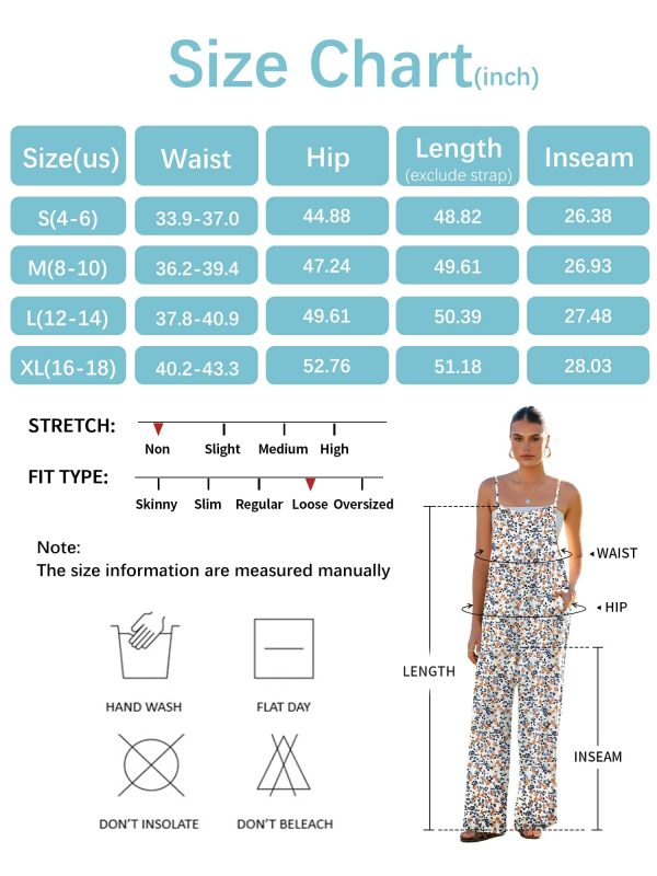 Women's Summer Jumpsuits Boho Wide Leg Overalls Casual Floral Print Rompers Beach Outfits with Pockets