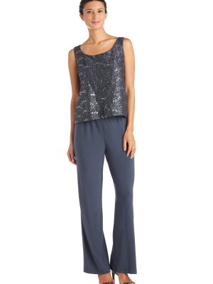 Women's Scallop Lace Duster Pant Set