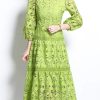 71NfCnKpIL.jpg Women Summer Hollow Out Lace Dress Streetwear Long Sleeve Office Party Dress