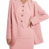 Women's 3 Piece Skirt Sets Business Casual Short Skort Blazer Suit Long Sleeve Jacket Vest Matching Outfits