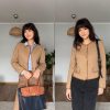 Wool Blend Tweed Blazers for Women Business Casual Knit Blazer Cropped Jacket for Women