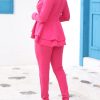 Sexy 2 Piece Outfits for Women Long Sleeve Solid Blazer with Pants Casual Elegant Business Suit Sets