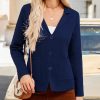 Women's Long Sleeve Casual Blazer Work Office Bussiness Jacket with Pocket