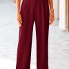 Women's Wide Leg Suit Pants Loose Fit High Elastic Waisted Business Casual Long Trousers Pant
