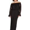 Womens Lace and Crepe Jumpsuit