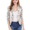 Women's Open Front Office Work Business Casual Lightweight Summer Crop Suit Blazer