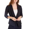 Women's Soft Stretchy Lightweight Cardigan Blazer One Button 3/4 Ruched Sleeve Business Casual Blazer Jackets