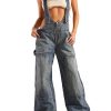 Womens Denim Overalls Loose Fit Wide Leg Baggy Jeans Overalls Y2k 2025 Denim Jumpsuit