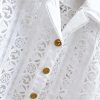 Women’S Embroidered Lace Jacket with Pleated Skirt Set Summer Holiday Wear Hollow Out Design Two Piece Outfit