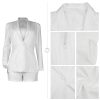 Women Sexy Bussiness Outfits 3 Piece Open Front Button Blazers + Crop Tops + Belted Shorts Set Jumpsuits