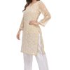 Hand Embroidered Indian Chikankari Georgette Kurti Kurta with Slip for Women A90397