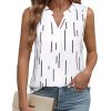 Women's Chiffon V Neck Sleeveless Blouse Tops Office Work Shirts