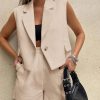 2 Piece Sets for Women Summer Outfits Business Casual Vest and Shorts Set Lightweight Sleeveless Matching Clothes