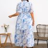 Women's 2025 Floral Summer Dress Smocked V Neck Boho Plus Size Beach Party Wedding Guest Ruffle Long Dresses