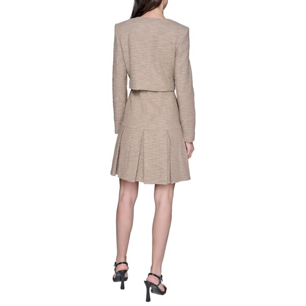 Women's Crop Stretch Texture Long Sleeve Jacket