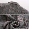 Women's Notch Lapel 2 Button Boyfriend Blazer Suit Houndstooth Plaid Jacket Coat