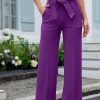 Women's Casual High Waisted Wide Leg Dress Pants with Pockets and Belt