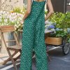 Women's Summer Jumpsuits Boho Wide Leg Overalls Casual Floral Print Rompers Beach Outfits with Pockets