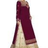 Women's Georgette Net Embroidery Salwar Suit Set Kurta Lehenga with Dupatta