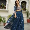 Women's Georgette Embroidery Crop Top with Flared Palazzo and Shrug Set
