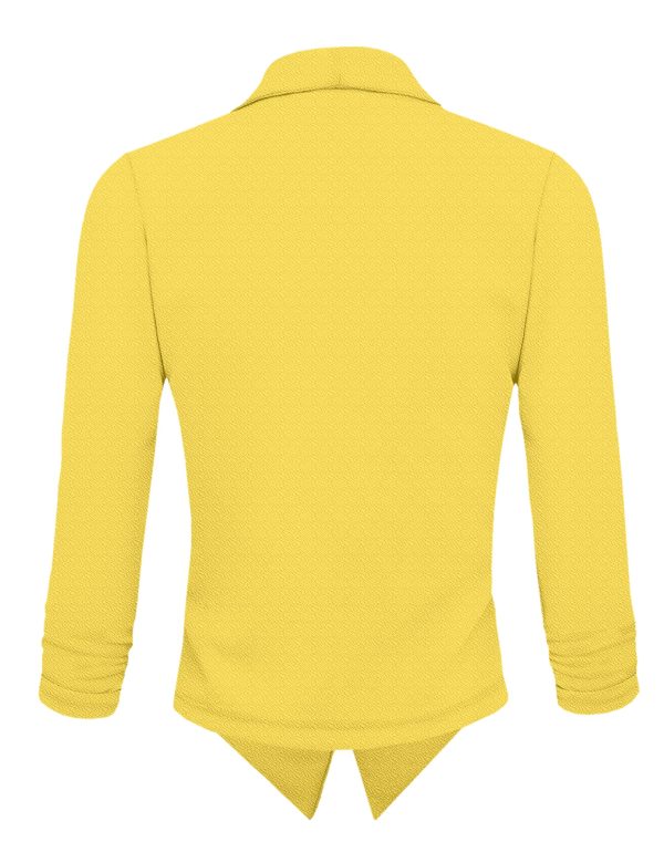 Lightweight Open Front Cardigan Classic Ruched Sleeve Work Office Blazer Suit Jackets