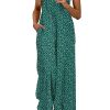 Women's Summer Jumpsuits Boho Wide Leg Overalls Casual Floral Print Rompers Beach Outfits with Pockets