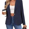 Women's Linen Blazer Lightweight Long Sleeve Shawl Lapel Suit Jacket Coat for Office Work Travel