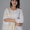 Chikankari Cotton Anarkali Indian Kurti For Women Summer Dress Kurta Pant With Dupatta Set Pakistani Kurta
