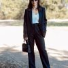2 Piece Outfits for Women Dressy Blazer Jackets High Waisted Straight Leg Pants Suits Set Business Casual Office