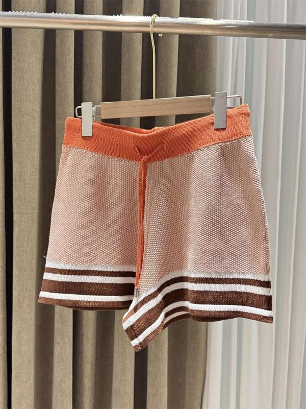 Women's Cotton Casual Set - Colorblock Knit Polo & Shorts