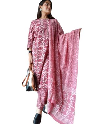 Indian Stylish Black Summer Wear Cotton Suits With Hand Block Print Work For Woman 6448 (2, M)