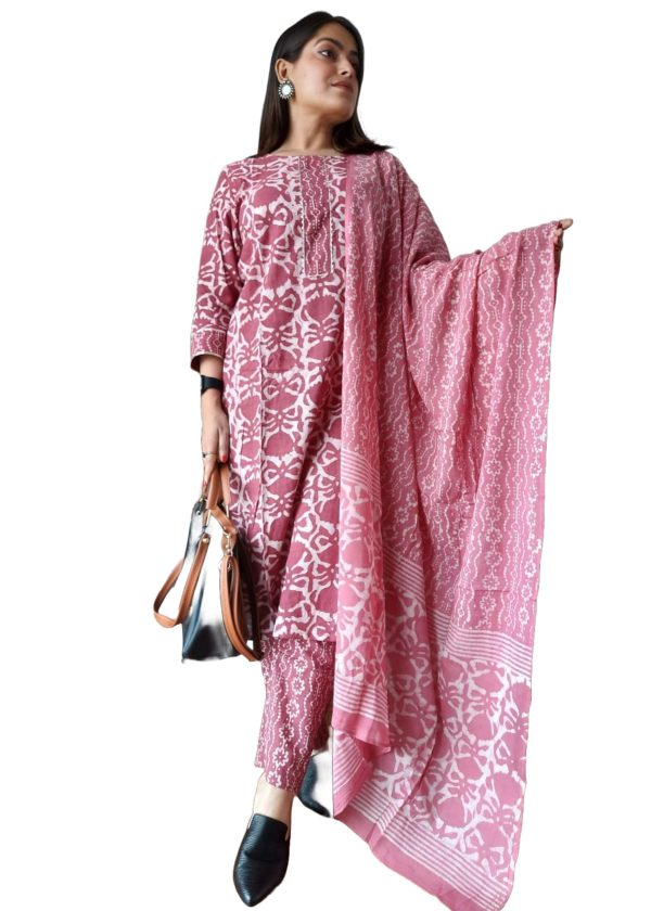 Indian Stylish Black Summer Wear Cotton Suits With Hand Block Print Work For Woman 6448 (2, M)