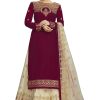 Women's Georgette Net Embroidery Salwar Suit Set Kurta Lehenga with Dupatta