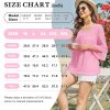 Women's Ruffle 3/4 Sleeve Elegant Dressy Blouses Crew Neck Double Layers Mesh Tunic Tops