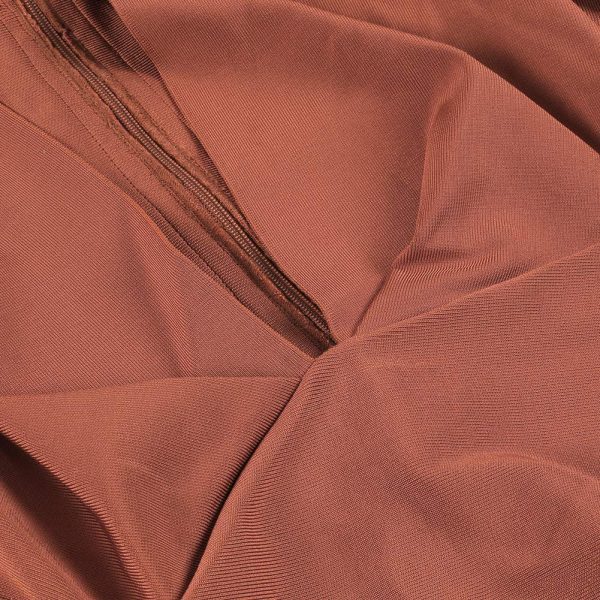 Women's Deep Plunge V Neck Long Sleeves Draped Knee Length Bodycon Bandage Dress