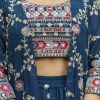 Women's Georgette Embroidery Crop Top with Flared Palazzo and Shrug Set