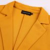 Womens Casual Work Office Blazer Pockets Buttons Suit Jacket 3/4 Sleeve